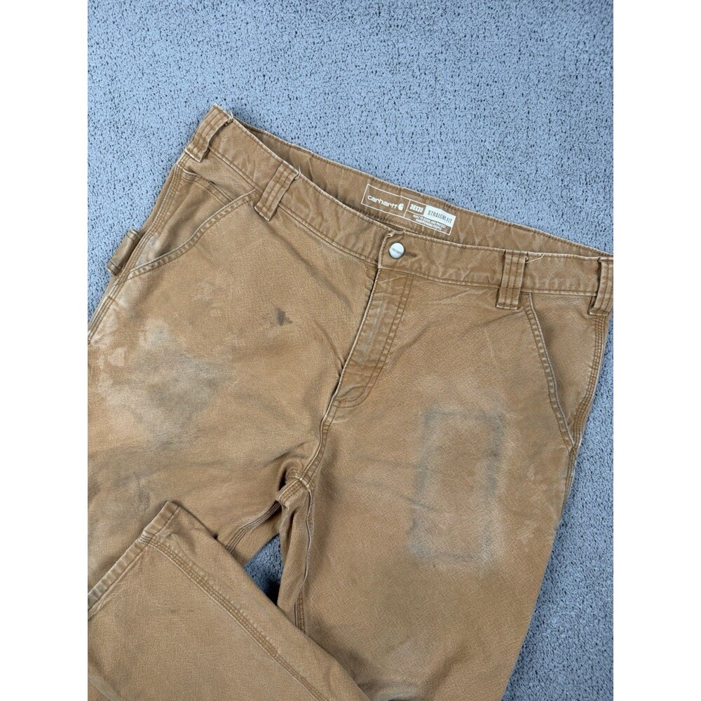 Carhartt Pants Mens 38x30 Rugged Flex Relaxed Fit Carpenter Distressed 103339